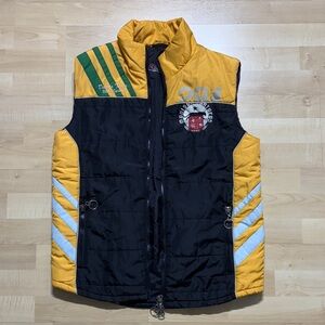 Men's Black and Yellow Vest